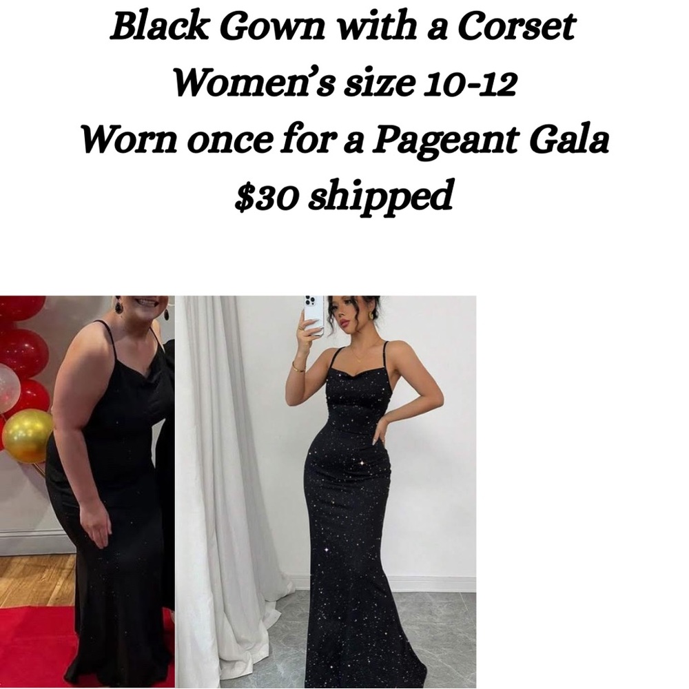 Black Sparkle Corset Dress